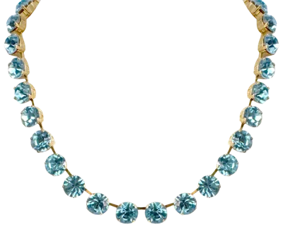 Laura Gray Women's Light Blue Aqua Crystal Riviera Necklace