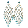 Laura Gray Women's Light Blue Crystal Butterfly Chandelier Earrings