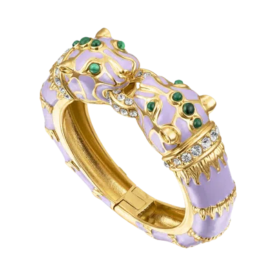 Laura Gray Women's Pink / Purple Lavender Double Panther Bracelet