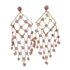 Laura Gray Women's Pink / Purple Pink Crystal Butterfly Chandelier Earrings