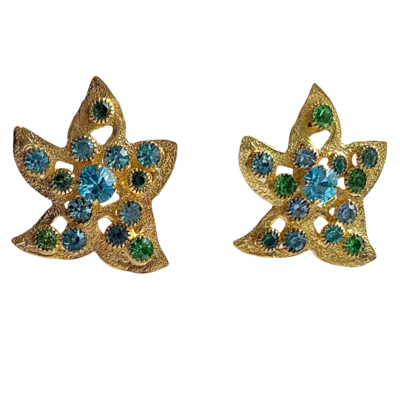 Laura Gray Women's Pretty Blue Green Star Fish Earrings