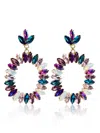 Laura Gray Women's Purple Celest Crystal Hoop Earring In Purple