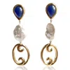 Laura Gray Women's Serena Blue Baroque Pearl Earrings In Blue