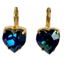 Laura Gray Women's Small Dark Blue Heart Post Earrings