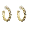 Laura Gray Women's White Diamond Crystal Hoop Earrings