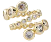 Laura Gray Women's White Gilt Sterling Bezel Diamond Crystal Ring Sizes 6 7 8