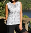 Laura Hlavac Year-round Cowl Neck Tank Top In Monochrome Plaid