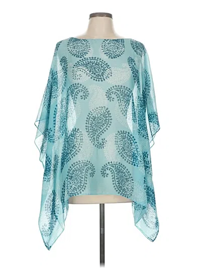 Pre-owned Laura Janelle Poncho In Blue