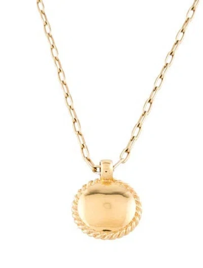 Pre-owned Laura Lombardi Braided Rosa Pendant Necklace, 18" In Multi