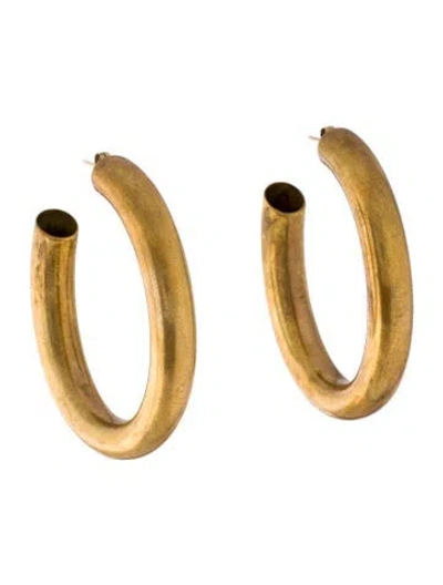 Pre-owned Laura Lombardi Curve Hoop Earrings In Multi