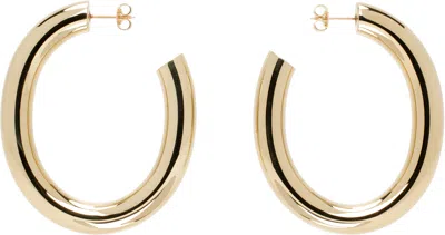 Laura Lombardi Gold Curve Earrings In Brass