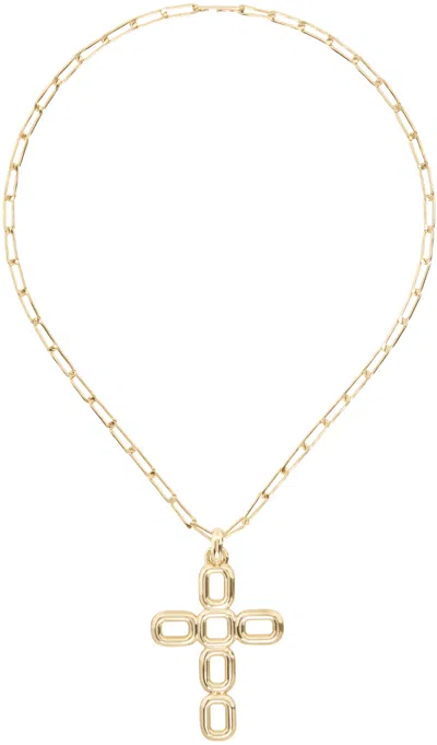 Laura Lombardi Gold Luciana Pendant Necklace In Brass