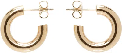 Laura Lombardi Gold Mini Curve Earrings In Brass