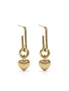 Laura Lombardi Heart Charm Drop Earrings In Gold