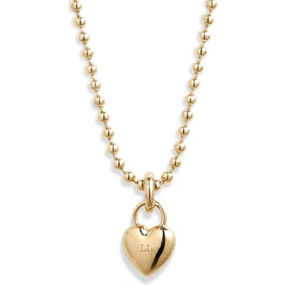 Laura Lombardi Mini Amorina Heart Pendant Necklace In Gray