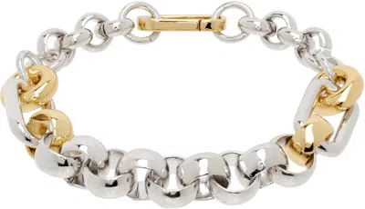 Laura Lombardi Silver & Gold Pietra Bracelet In Two Tone