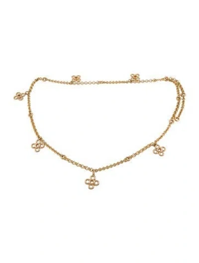 Pre-owned Laura Lombardi Skinny Metal Chain-link Belt In Gold