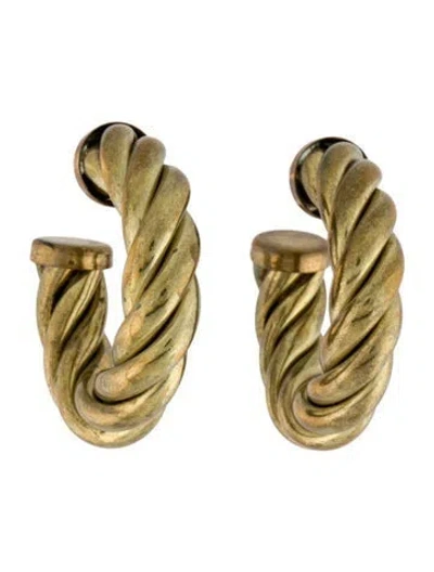 Pre-owned Laura Lombardi Spira Hoop Earrings In Multi