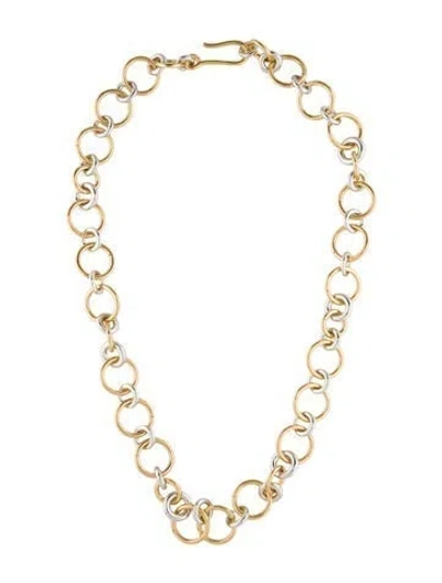 Pre-owned Laura Lombardi Two-tone Aria Chain Necklace, 20" In Multi