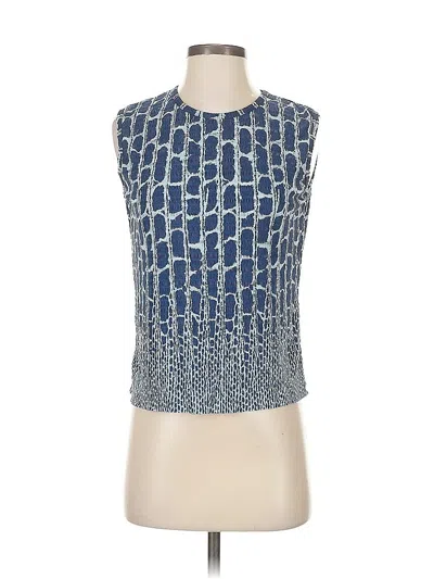 Pre-owned Laura Martin Collection Sleeveless Blouse In Blue