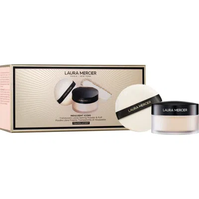 LAURA MERCIER LAURA MERCIER INDULGENT ICONS SETTING POWDER & VELOUR PUFF SET $61 VALUE
