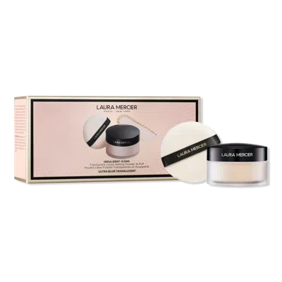 Laura Mercier Indulgent Icons Translucent Loose Setting Powder Ultra-blur & Velour Puff Set
