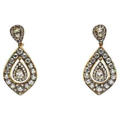 Pre-owned Laura Munder Diamond Drop Earrings In Multi