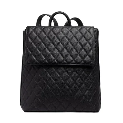 Laura Olaru Women's Antonia Quilted Black Leather Backpack