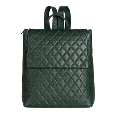 Laura Olaru Women's Antonia Quilted Dark Green Leather Backpack