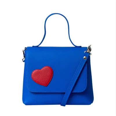 Laura Olaru Women's Blue Mini Love Bag With Red Heart Attached
