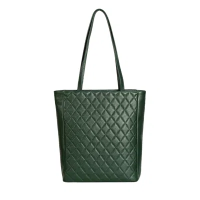 Laura Olaru Women's Gianna Quilted Dark Green Leather Bag