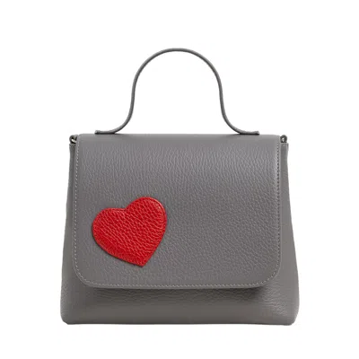 Laura Olaru Women's Grey Mini Love Bag With Red Heart Attached