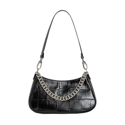 Laura Olaru Women's Jacqueline Black Croco Leather Bag