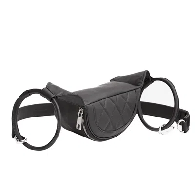 Laura Olaru Women's Nadia Quilted Black Leather Belt Bag