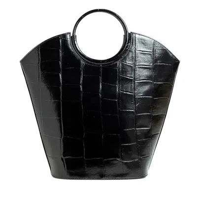 Laura Olaru Women's Nancy Black Croco Leather Bag