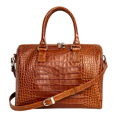 Laura Olaru Women's Odette Croco Brown Leather Mini Travel Bag