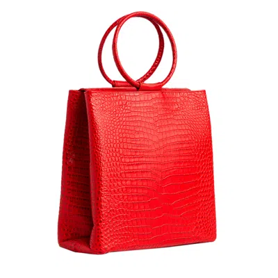 Laura Olaru Women's Orlene Red Croco Leather Bag