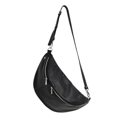 Laura Olaru Women's Otilia Oversized Crossbody Black Leather Bag