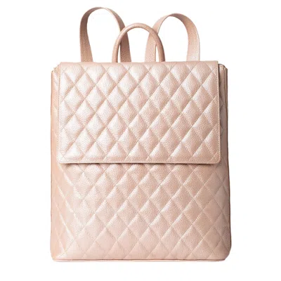 Laura Olaru Women's Pink / Purple Antonia Quilted Pearly Pink Leather Backpack In Pink/purple