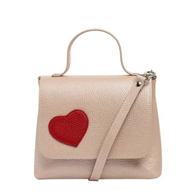 Laura Olaru Women's Pink / Purple Pearly Pink Mini Love Bag With Red Heart Attached In Pink/purple