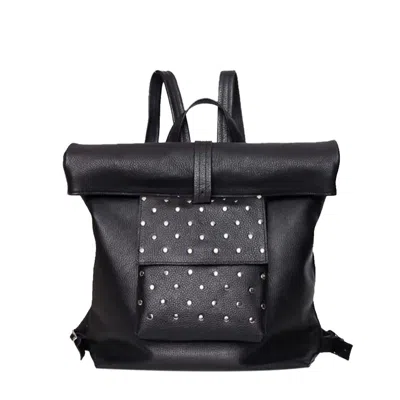 Laura Olaru Women's Rock Black Leather Backpack