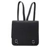 Laura Olaru Women's Square Black Textured Leather Backpack In Black