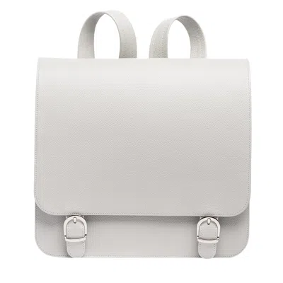Laura Olaru Women's Square Light Grey Leather Backpack
