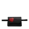 Laura Olaru Women's Tria Black Leather Belt Bag With Red Heart Attached In Black