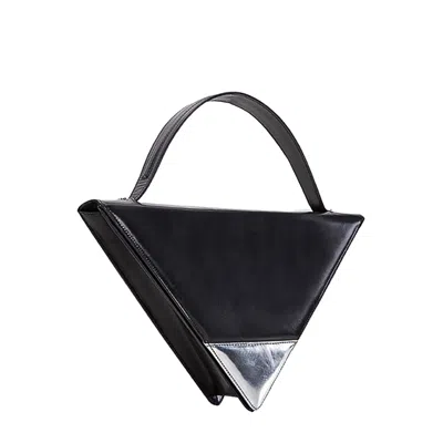 Laura Olaru Women's Triangle Equal Black Leather Bag