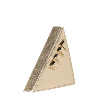 Laura Olaru Women's Triangle Gold Leather Bag