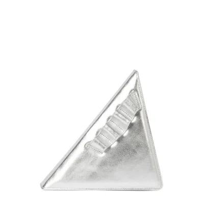 Laura Olaru Women's Triangle Silver Leather Bag