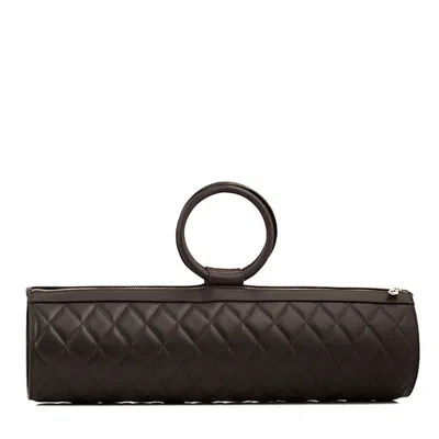 Laura Olaru Women's Tube Quilted Black Leather Bag