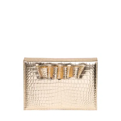 Laura Olaru Women's Wendy Gold Croco Leather Bag