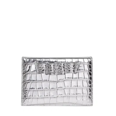 Laura Olaru Women's Wendy Silver Croco Leather Bag